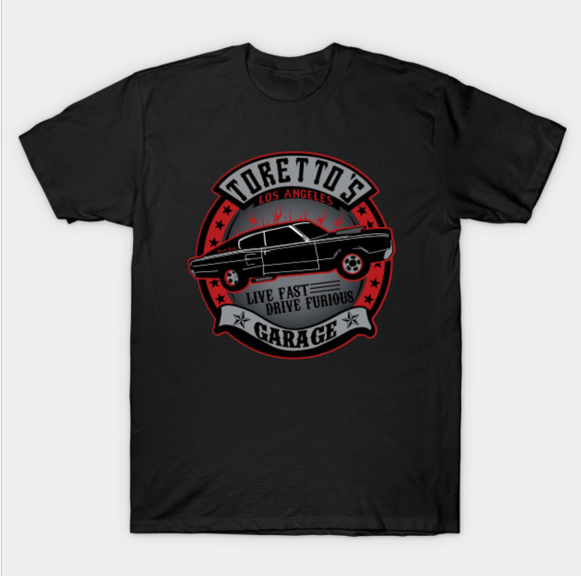 Toretto’s Garage T-Shirt by buby87 via TeePublic.