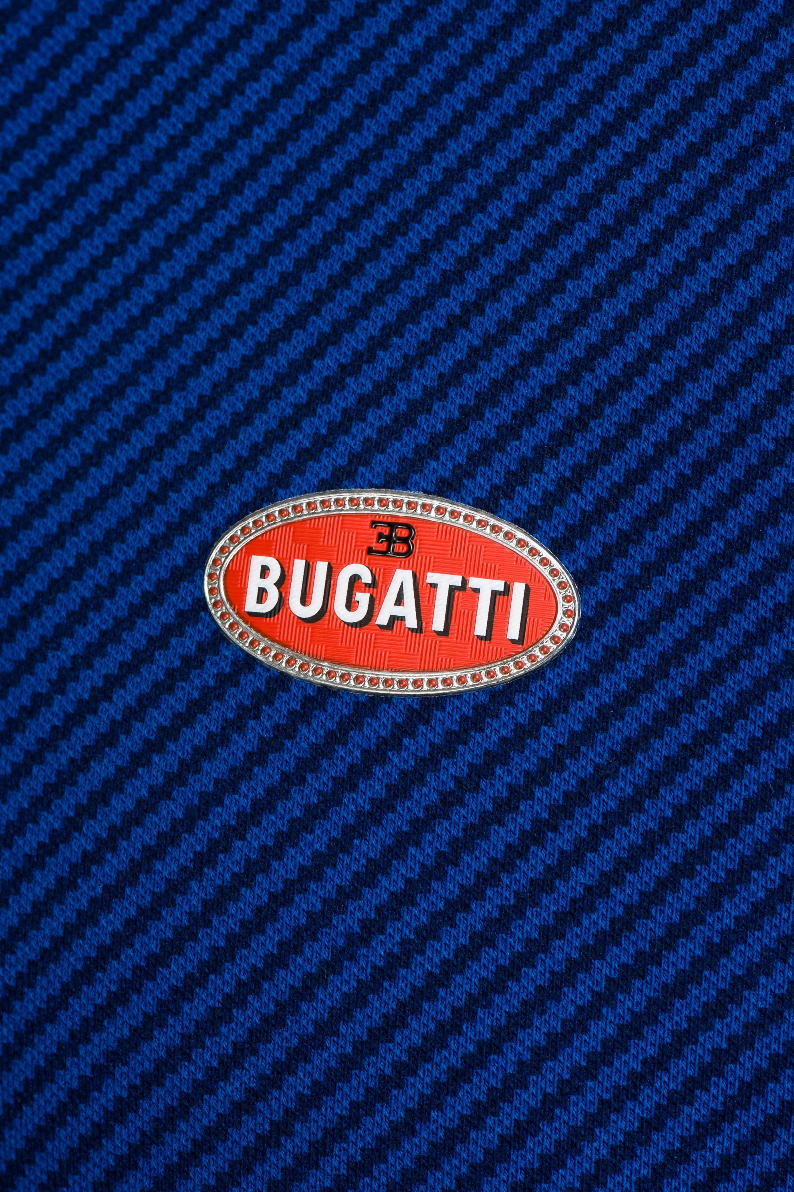 Bugatti Blue Carbon Fiber Print Stretch Polo by Bugatti - Choice Gear