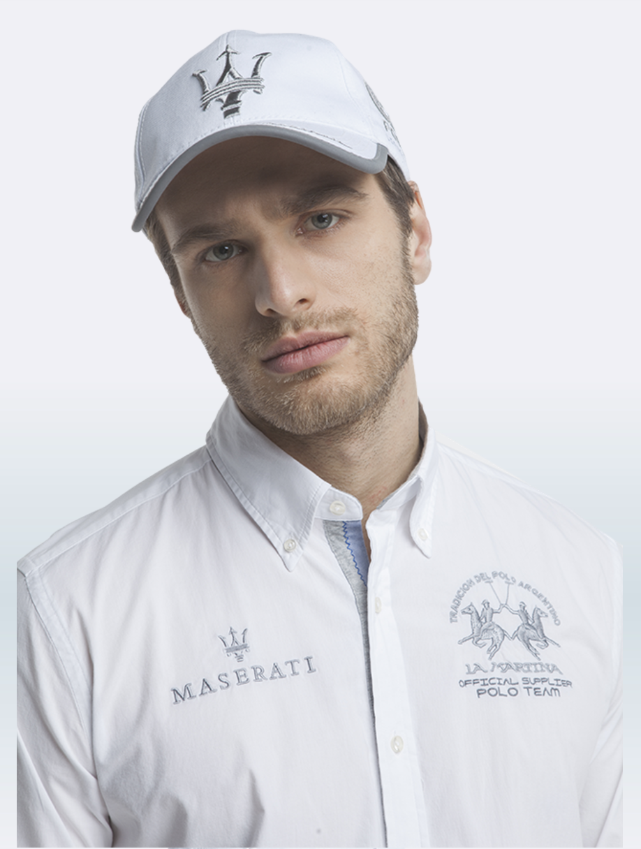 Maserati Jimmy White Long Sleeve Shirt by La Martini
