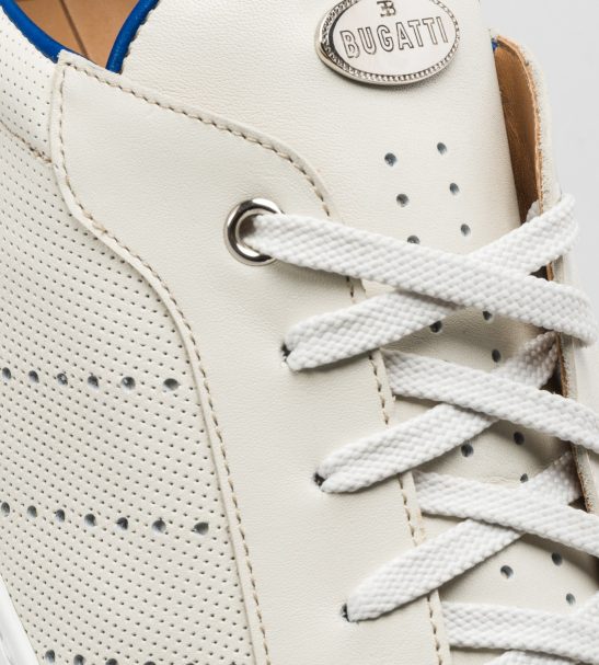 White Low Top Calf Leather Sneakers by Bugatti - Choice Gear